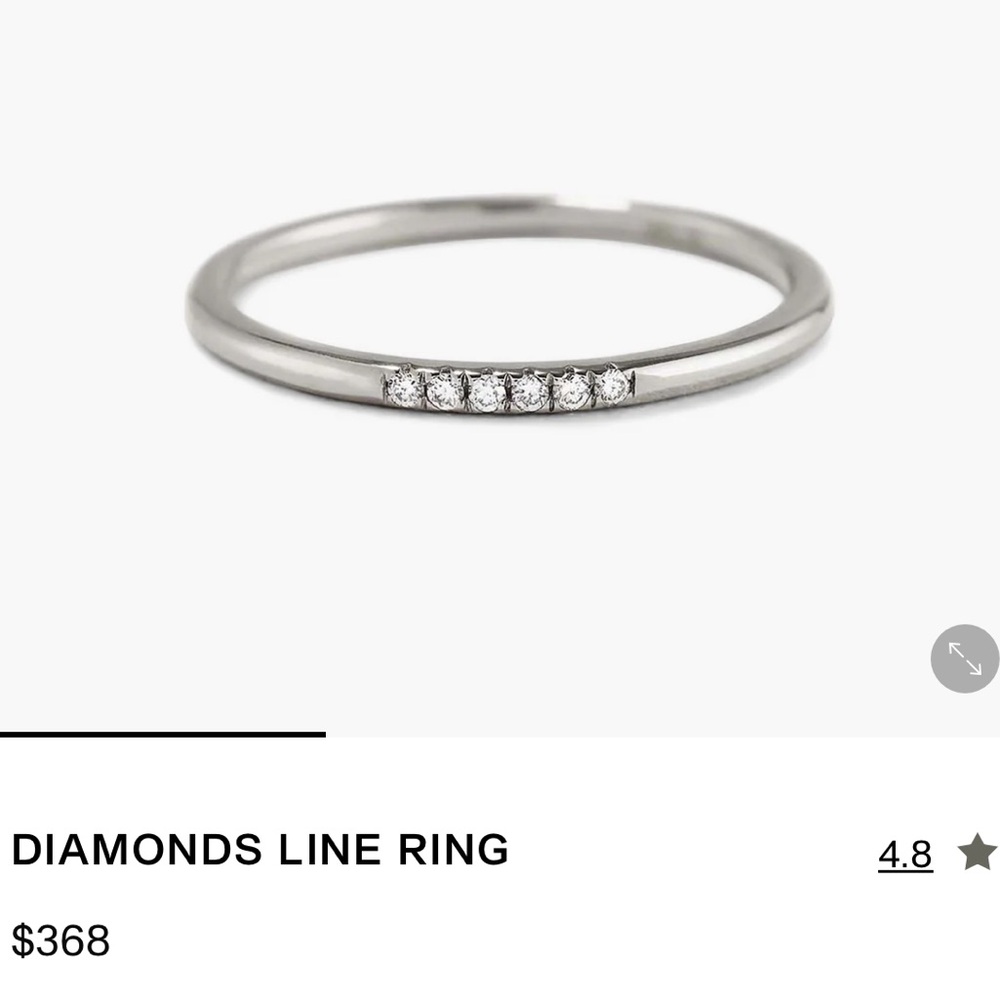Mejuri White Gold Diamond Line Ring